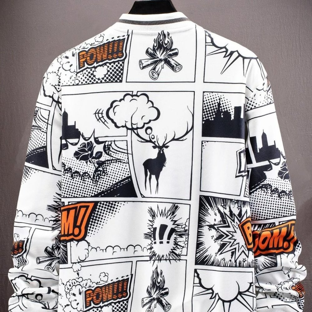 White Mens Bomber Jacket - Picture 3 of 8